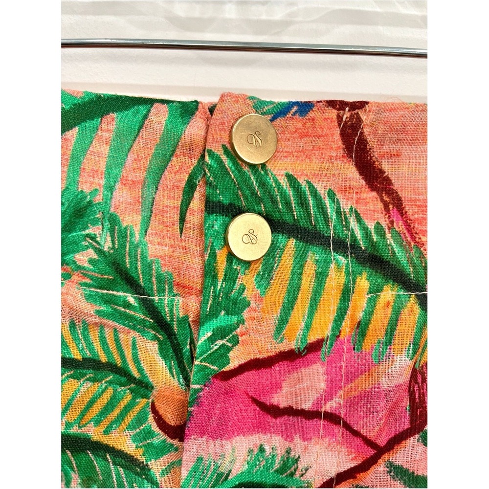 Scotch & Soda Summer Edition Linen Beach Print Belt Shorts Small Tropical Resort - Picture 8 of 13